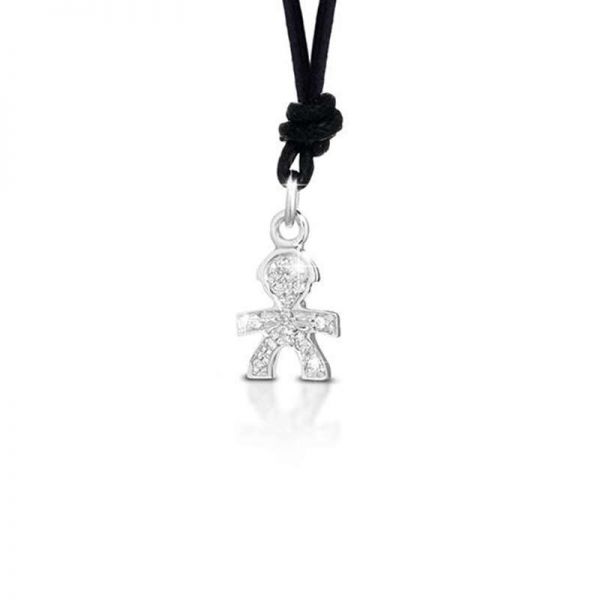 leBebè Collana Ciondolo Bimbo Oro Bianco e Diamanti
