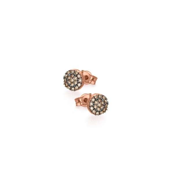 LeCarrè Rosette di diamanti marroni in oro rosa 
