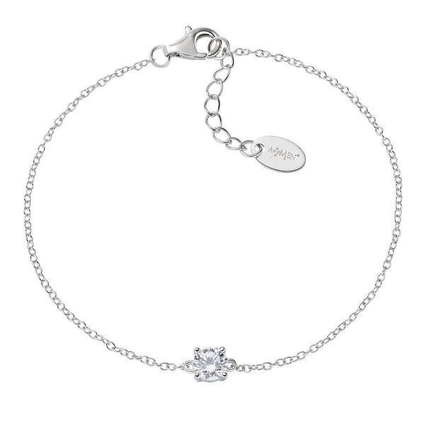 AMEN Bracciale Punto Luce Zircone Bianco