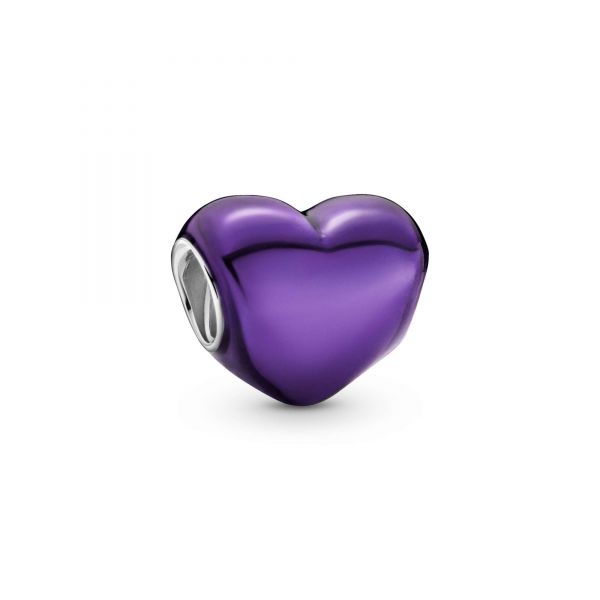 PANDORA Charm Cuore viola metallico