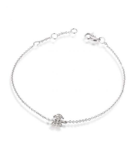 leBebè Bracciale Bimba Oro Bianco e Pavè Diamanti
