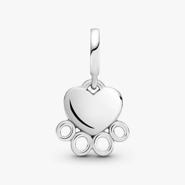 PANDORA Charm pendente Impronta di zampa e cuori