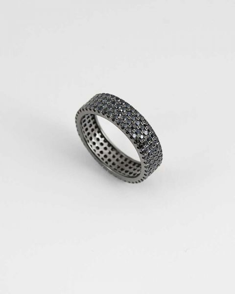 NOVE25 FASCIA H6 CON ZIRCONIA CUBICA NERA