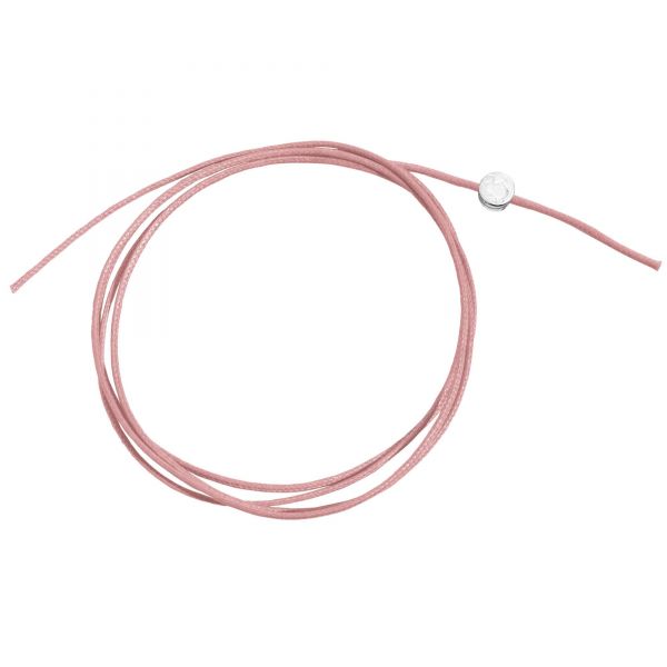 DoDo cordino sottile in cotone rosa antico e Sigillo Argento