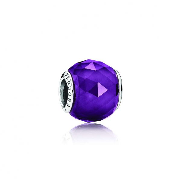 PANDORA Charm Sfera Sfaccettata Viola Intenso