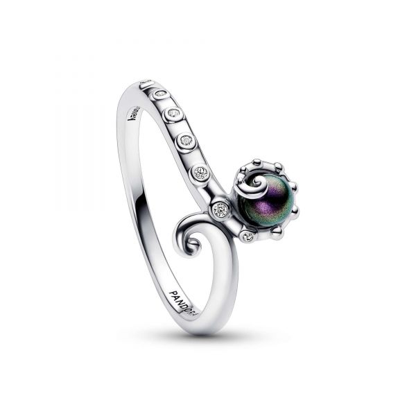 PANDORA Disney, La Sirenetta, Anello Ursula con Perla Artificiale