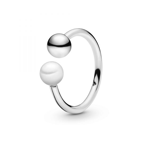 PANDORA Anello aperto con perla coltivata d’acqua dolce e sfera