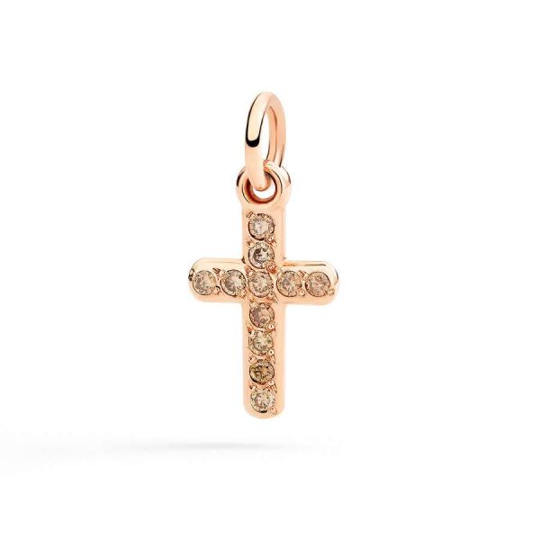 DoDo CIONDOLO CROCE ORO ROSA & DIAMANTI