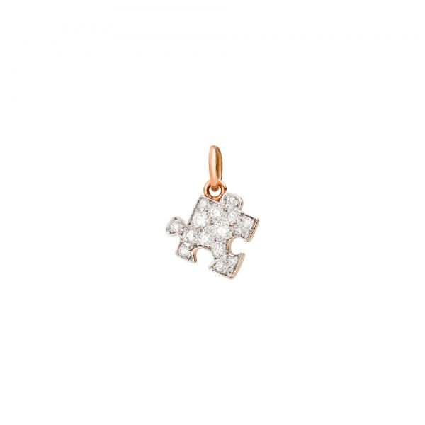 DoDo Ciondolo Puzzle in Oro Rosa 9kt e Diamanti Bianchi