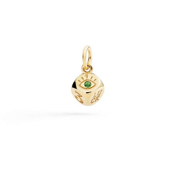 DoDo CIONDOLO DADO ORO GIALLO & TSAVORITE