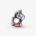 PANDORA Charm Bruno l’unicorno con arcobaleno colorato