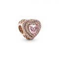 PANDORA Cuore Pietre Rosa