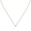 CHIARA FERRAGNI DIAMOND HEART YELLOW GOLD CHAIN& PENDANT  PINK CZ 38+4CM