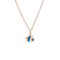 DoDo Ciondolo pesce angelo in oro rosa 9K e smalto blu effetto madreperla.