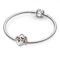 PANDORA Disney, charm Lucchetto d'Amore Mickey Mouse & Minnie