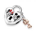 PANDORA Disney, charm Lucchetto d'Amore Mickey Mouse & Minnie