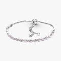 PANDORA Bracciale scintillante rosa e bianco con chiusura regolabile