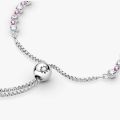 PANDORA Bracciale scintillante rosa e bianco con chiusura regolabile