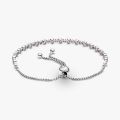 PANDORA Bracciale scintillante rosa e bianco con chiusura regolabile