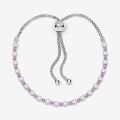 PANDORA Bracciale scintillante rosa e bianco con chiusura regolabile