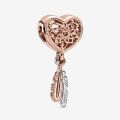 PANDORA Charm Acchiappasogni con piume e cuore openwork