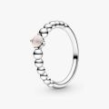 PANDORA Anello rosa cipria decorato con sfere