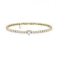 CHIARA FERRAGNI DIAMOND HEART BRACELET YELLOW GOLD+WHITE CZ 175+15MM