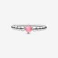 PANDORA Anello petalo rosa decorato con sfere