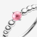 PANDORA Anello petalo rosa decorato con sfere