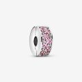 PANDORA Clip con pavé rosa