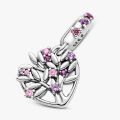 PANDORA Charm pendente a cuore rosa Albero della famiglia