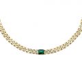 CHIARA FERRAGNI CHAIN NECKLACE YELLOW GOLD+GREEN CZ 38+4CM