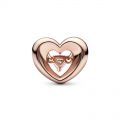 PANDORA Charm Cuore Splendente con Pietra Rose