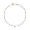 CHIARA FERRAGNI DIAMOND HEART NECKLACE YELLOW GOLD+WHITE CZ 37+5CM