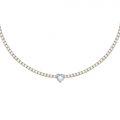 CHIARA FERRAGNI DIAMOND HEART NECKLACE YELLOW GOLD+WHITE CZ 37+5CM