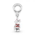 PANDORA Disney, charm Pendente Mickey Mouse & Minnie, Il Bacio