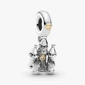 PANDORA Charm pendente Castello bicolore