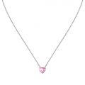 CHIARA FERRAGNI DIAMOND HEART SILVER CHAIN& PENDANT  PINK CZ 38+4CM