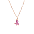 DoDo Ciondolo polpo in oro rosa 9K e smalto fucsia effetto madreperla.