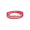 DoDo Bracciale Nodo con chiusura e terminali in Oro Rosa 9kt, Cordino in pelle Bordeaux