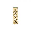 CHIARA FERRAGNI CHAIN RING YELLOW GOLD+GREEN CZ 