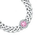 CHIARA FERRAGNI CHAIN BRACELET SILVER W/PINK CZ 170+25MM