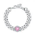 CHIARA FERRAGNI CHAIN BRACELET SILVER W/PINK CZ 170+25MM