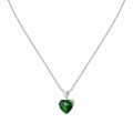 CHIARA FERRAGNI DIAMOND HEART  PENDANT  SILVER+WHITE/GREEN CZ 38+4CM