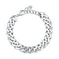 CHIARA FERRAGNI CHAIN NECKLACE SILVER PAVE WHITE CZ 170+25MM
