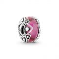 PANDORA Vetro di Murano Rosa con Cuori