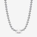 PANDORA Collana con Perla d’Acqua Dolce Coltivata e Sfere