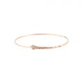 DoDo Bracciale Rigido Bangle in Oro Rosa con Diamanti Brown Bianchi  