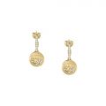 CHIARA FERRAGNI CHAIN  EARRINGS YELLOW GOLD+PAVE WHITE PP+EYE LOGO 24.2MM