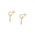 CHIARA FERRAGNI CHAIN  EARRINGS YELLOW GOLD+PAVE WHITE PP+EYE LOGO 24.2MM